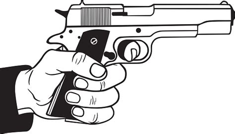 Gun In Hand Stock Illustration Download Image Now Istock