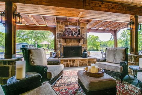 Custom Outdoor Retreat Complete With An Outdoor Fireplace Built By