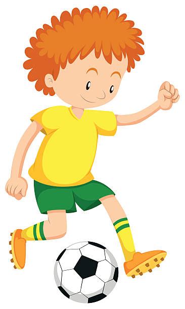 Best Kids Playing Football Illustrations Royalty Free