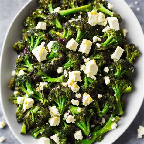 Roasted Purple Sprouting Broccoli With Feta And Preserved Lemon Recipe