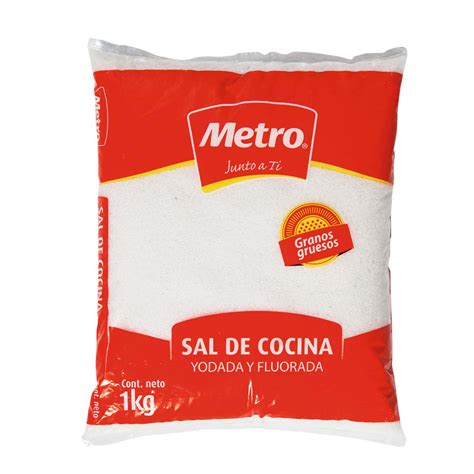 Sal de mesa = mezcla = la sal de mesa esta mezclada con yodo es sal de mesa yodada asi que no es una sustancia pura. Sal Cocina Metro Bolsa 1 kg - Metro