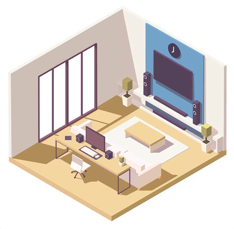 Living Room Isometric Composition 1266009 Vector Art At Vecteezy