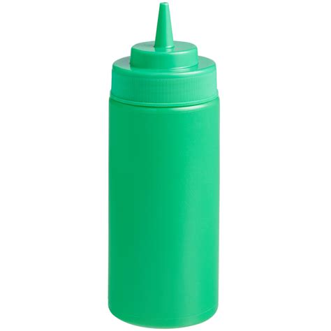 Choice 16 Oz Green Wide Mouth Squeeze Bottle 6 Pack