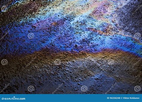 Background Texture Of An Oil Spill On Road Stock Photo Image Of