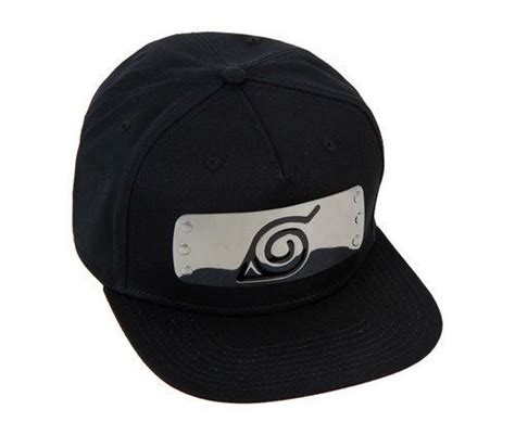 Buy Naruto Shippuden Metal Plate Leaf Village Symbol Black Snapback Hat