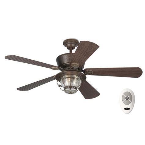 A brand you trust and a design you'll love, this honeywell alexa/google assistant controlled smart fan with ceiling light: Harbor Breeze Merrimack 52-in Antique Bronze Indoor ...