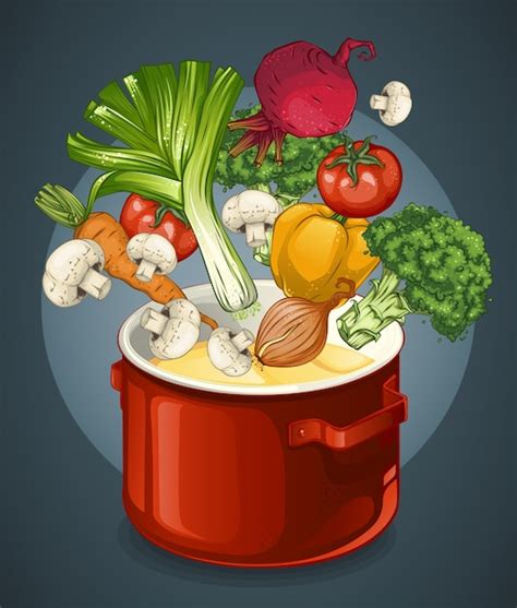 Free Vector Vegetable Soup Illustration