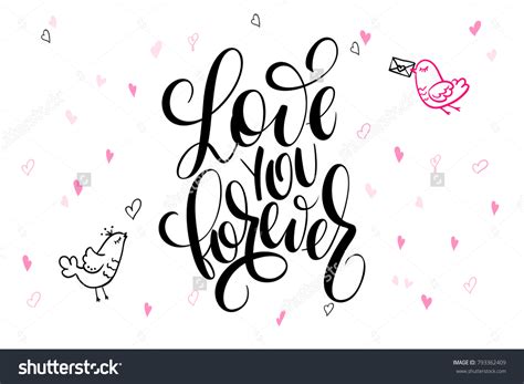 Vector Hand Lettering Valentines Day Greetings Stock Vector Royalty