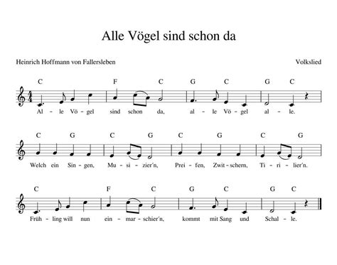 Finden sie über 610.000 musiknoten, musikbücher und zubehörartikel in einer der größten datenbanken dieser art. Alle Vögel sind schon da (mit Bildern) | Kinder lied ...