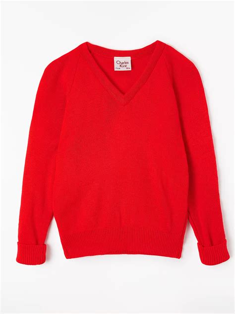 School V Neck Jumper Red At John Lewis And Partners