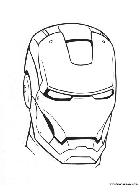 Iron Man Helmet See58 Coloring Page Printable
