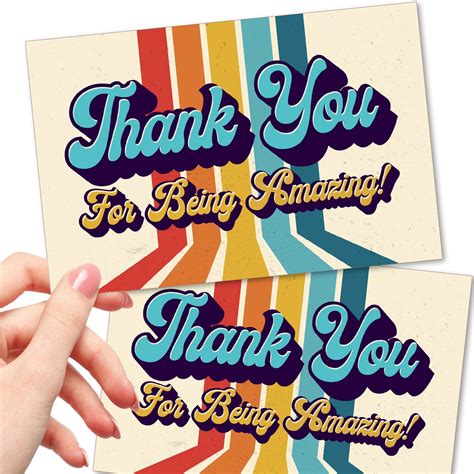 Buy 50 Thank You Postcards 4x6” Retro Thank You For Being Amazing