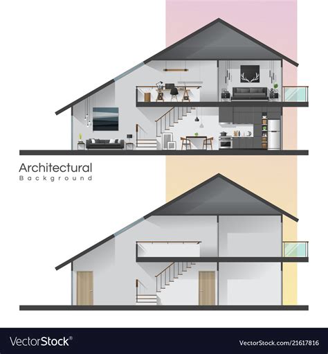 House Cross Section Royalty Free Vector Image Vectorstock