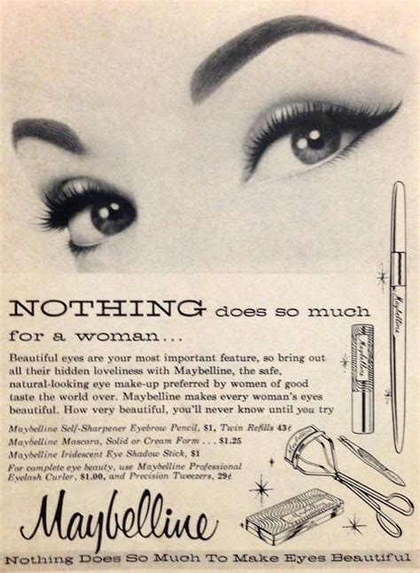 Maybelline Eye Makeup Ad 1958 1950s Makeup Vintage Makeup Ads