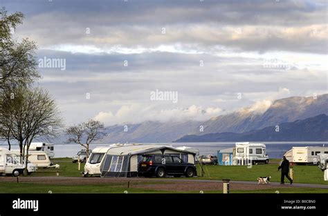 Early Morning Campers On The Bunree Camping Site On The Shores Of Loch