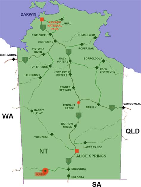 Map Of The Northern Territory At Au