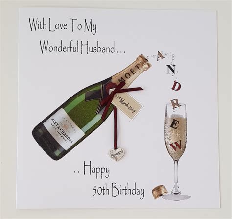 Personalised 50th Birthday Card Husband Wife Mum Fiance Etsy Uk