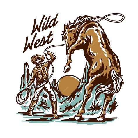 Premium Vector Wild West Cowboy Illustration