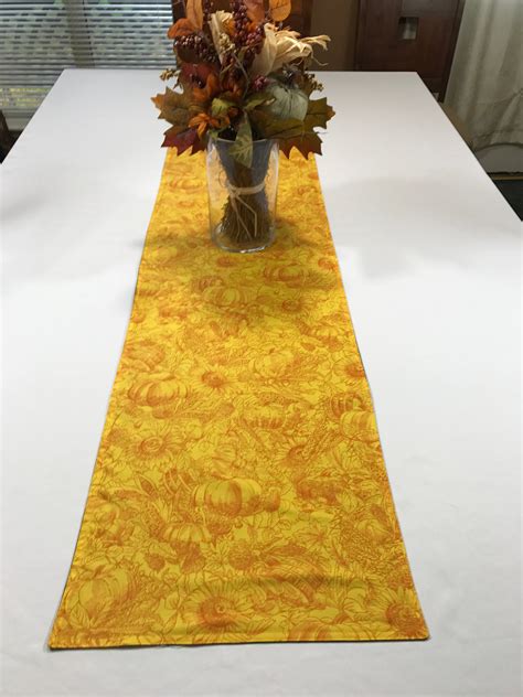 Yellow Table Runner, Yellow Dining Runner, Yellow Table Topper, Yellow Fall Decor, Kitchen Table ...