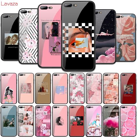 Lavaza Pink Aesthetics Aesthetic Tempered Glass Soft Case For Apple