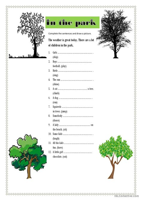 In The Park English Esl Worksheets Pdf And Doc