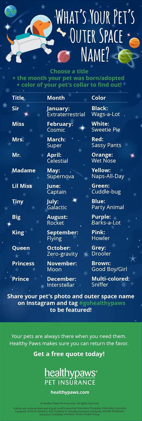 Whats Your Pets Outer Space Name Healthy Paws