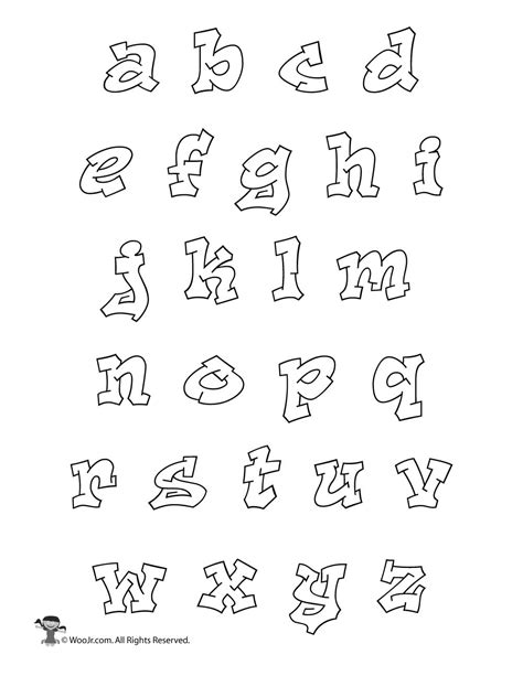 Lowercase Graffiti Letters Woo Jr Kids Activities