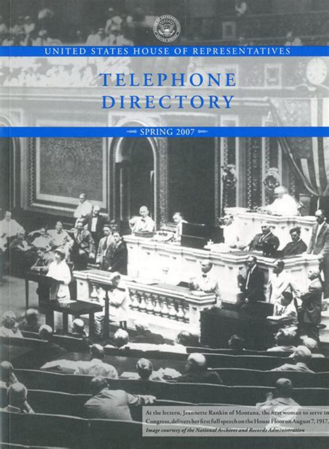 United States House Of Representatives Telephone Directory Spring 2007