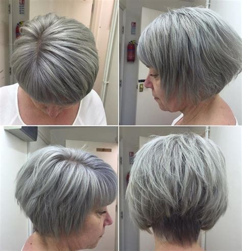 Short Layered Haircuts For Gray Hair Charming Style