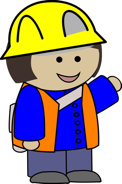 Construction Worker Smile Headgear Line Clipart - Construction Worker ...