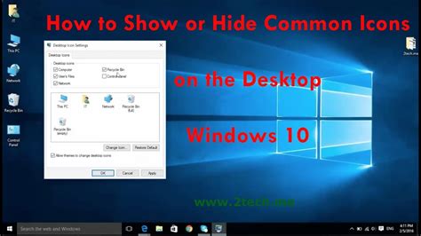 How To Show Desktop Icons In Windows 10 Youtube