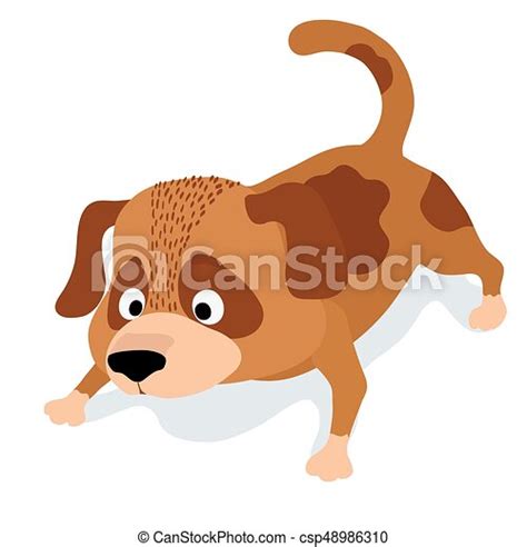 Cute Cartoon Dog Sniffing Vector Illustration Canstock