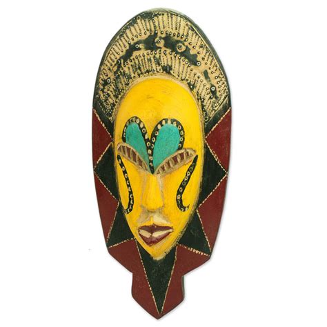 Unicef Market Colorful Sese Wood African Mask From Ghana Loving Thandi