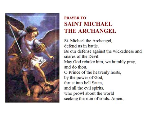Prayer To St Michael The Archangel Free Craic