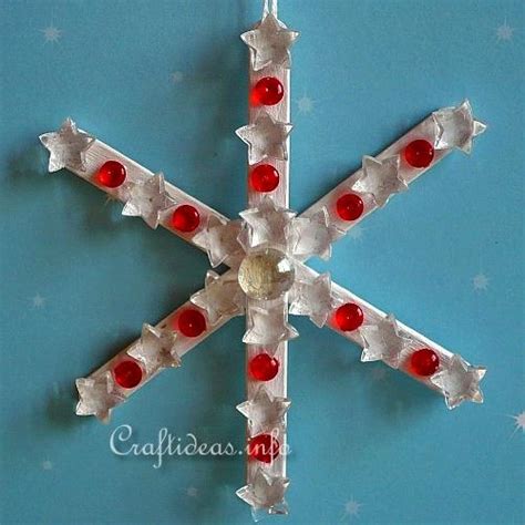 Christmas Recycling Craft For Kids Popsicle Stick Snowflakes