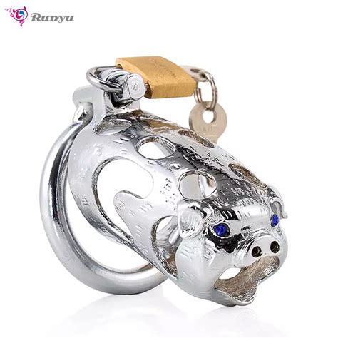 Metal Wild Boar Cock Cage Male Chastity Cage Device With Pig Shape Dick
