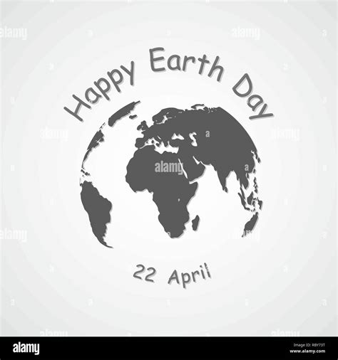 Happy Earth Day Banner With Globe And Lettering Vector Illustration