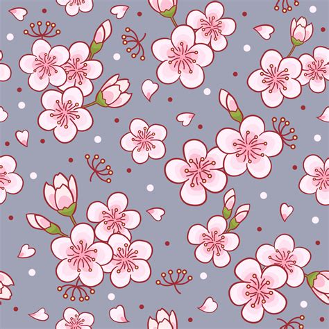 Cherry Blossom Seamless Pattern 5890132 Vector Art At Vecteezy