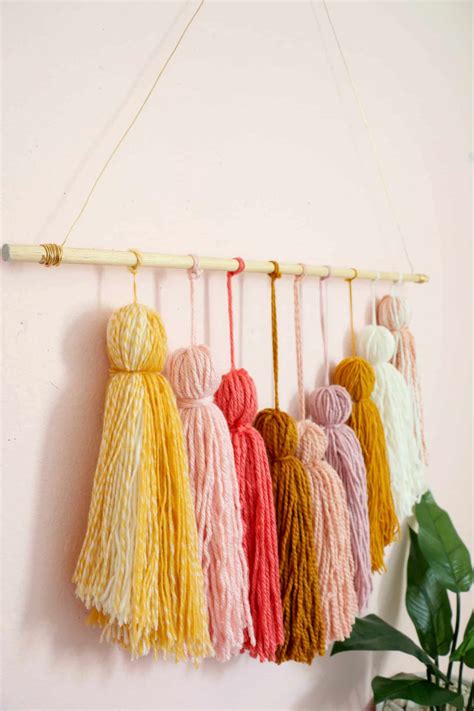 Of The Cutest Yarn And Textile Diys Tassel Wall Hang Mason Jar Crafts Diy Tassels