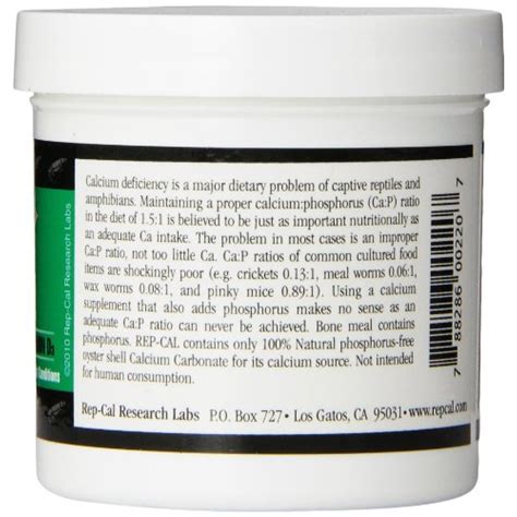 Calcium and vitamin d supplements are not the answer. Rep-Cal SRP00220 Phosphorous-Free Calcium Powder Reptile ...