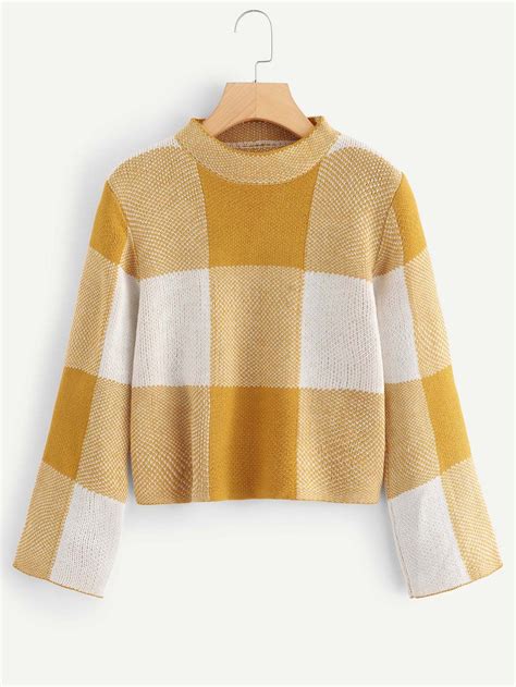 Online Shopping For Mock Neck Color Block Sweater From A Great