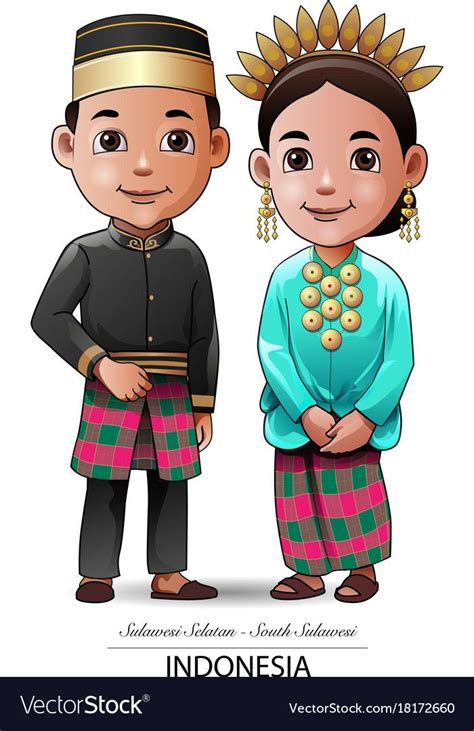 Agar anda tidak bingung membedakan pakaian adat sunda. Makassar traditional clothing vector image on VectorStock ...