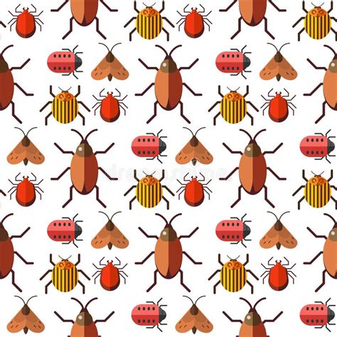 Insects Bug Vector Seamless Pattern Bugs Insects Wallpaper Cartoon