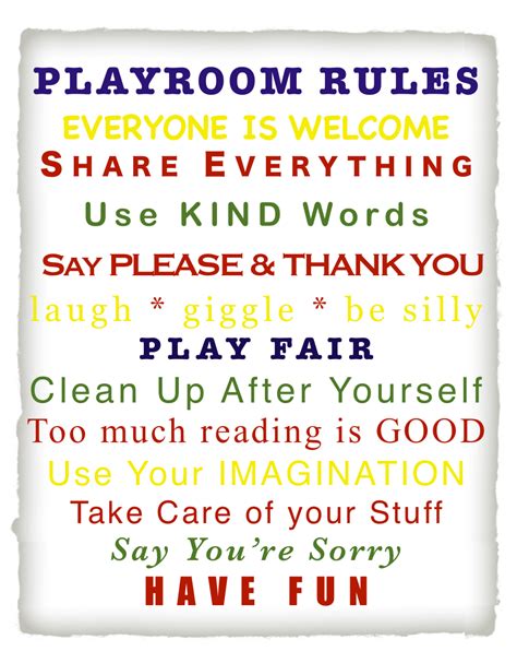 Cheaper And Better Free Printable Playroom Rules Sign