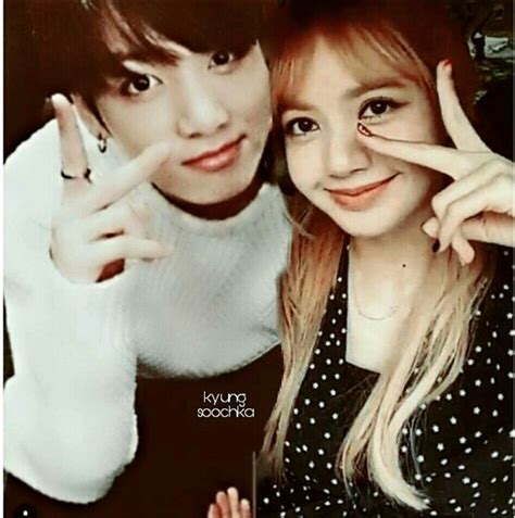 This is a video blackpink and bts kiss may be you like for reference. Pin di Lisa&Junkook