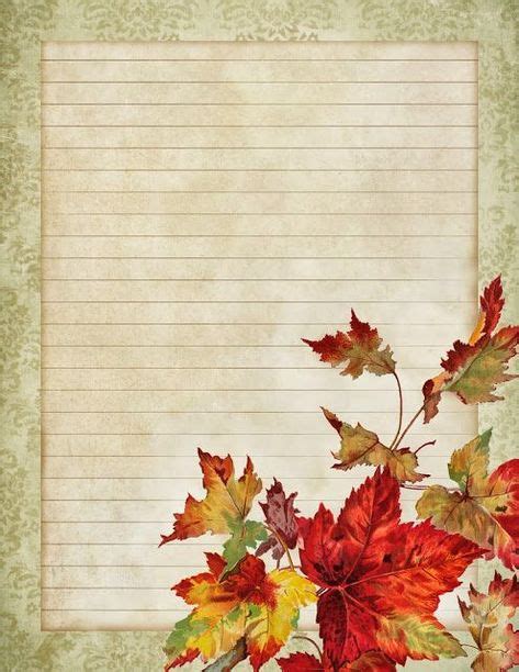 In Dreamful Autumn Printable Stationery Featuring A Spray Of Maple