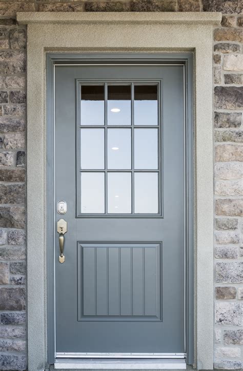 A Subtle Grey Door Accents So Well With The Brick Gray Front Door