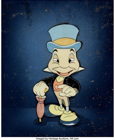 Pinocchio Jiminy Cricket Production Cel Walt Disney 1940 Lot