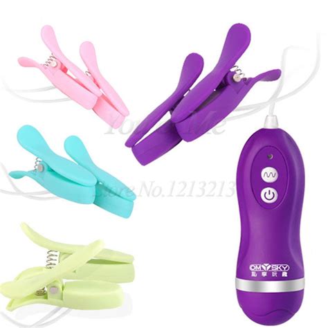 Omysky 10 Frequency Vibrating Nipple Clamps Female Clit Clamps Clitoris