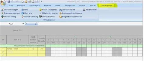 Wie erstelle ich den ausbildungsplan. Excel Mitarbeiterplanung Vorlage Hübsch Excel Urlaubsplaner Pro Download | Vorlage Ideen